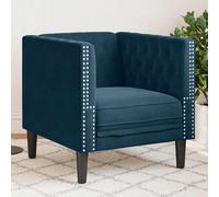 vidaXL Sillón Chesterfield de terciopelo azul