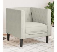 vidaXL Sillón Chesterfield individual de terciopelo blanco crema