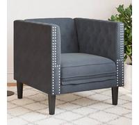 vidaXL Sillón Chesterfield de terciopelo gris oscuro