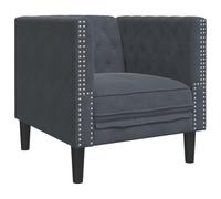 vidaXL Sillón Chesterfield de Terciopelo Gris Oscuro