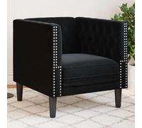 vidaXL Sillón Chesterfield de terciopelo negro