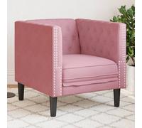 vidaXL Sillón Chesterfield de terciopelo rosa