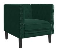 vidaXL Sillón Chesterfield de terciopelo verde oscuro