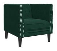 vidaXL Sillón Chesterfield de Terciopelo Verde Oscuro