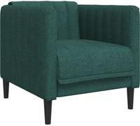 vidaXL Sillón, color verde oscuro, tapizado en tela