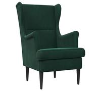 vidaXL Sillón, color verde oscuro, tapizado en terciopelo