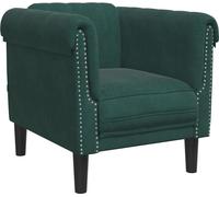 vidaXL Sillón, color verde oscuro, tapizado en terciopelo