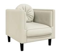 vidaXL Sillón con cojín terciopelo color crema