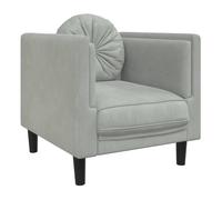 vidaXL Sillón con cojín terciopelo gris claro
