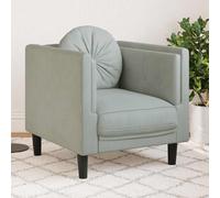 vidaXL Sillón con cojín terciopelo gris claro