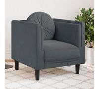 Vidaxl sillón con cojín terciopelo gris oscuro