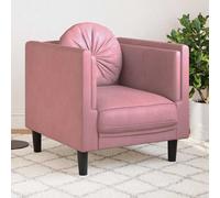 vidaXL Sillón con cojín terciopelo rosa