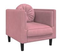 vidaXL Sillón con cojín terciopelo rosa