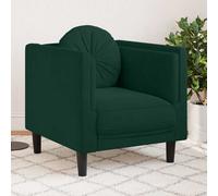 vidaXL Sillón con cojín terciopelo verde oscuro