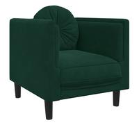 vidaXL Sillón con cojín terciopelo verde oscuro