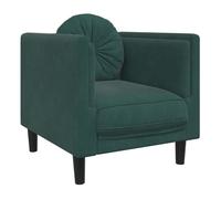 vidaXL Sillón con cojín terciopelo verde oscuro