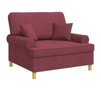 vidaXL Sillón con Cojines Rojo Vino Tela