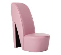 vidaXL Sillón con forma de zapato de tacón cuero sintético rosa