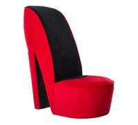 vidaXL Sillón con forma de zapato de tacón – terciopelo rojo, tapizado suave, estructura robusta
