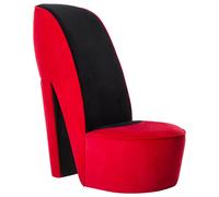 vidaXL Sillón con forma de zapato de tacón terciopelo rojo