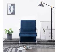 vidaXL Sillón con patas cromadas de terciopelo azul