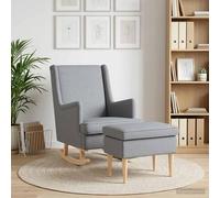 vidaXL Sillón con Pouf 2 uds. Gris Claro Tela