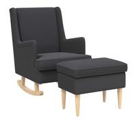 vidaXL Sillón con Pouf 2 uds. Gris Oscuro Bouclé