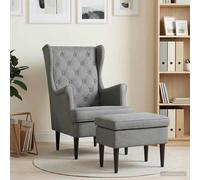 vidaXL Sillón con Pouf 2 uds. Gris oscuro Terciopelo