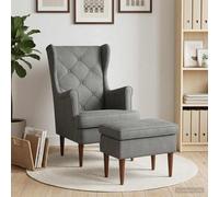 vidaXL Sillón con Pouf 2 uds. Gris oscuro Terciopelo