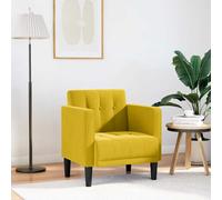 vidaXL Sillón con reposabrazos, color amarillo, 53 cm, de terciopelo