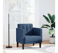 vidaXL Sillón con reposabrazos, color azul, 53 cm, de tela