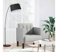 vidaXL Sillón con reposabrazos, color gris nube, 53 cm, tapizado en tela