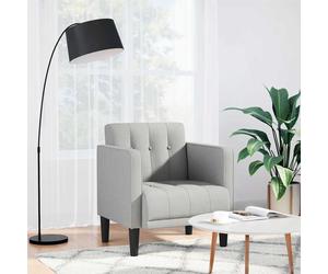 vidaXL Sillón con reposabrazos, color gris nube, 53 cm, tapizado en tela