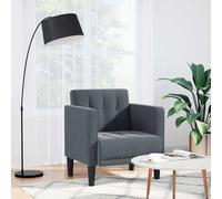 vidaXL Sillón con reposabrazos, color gris oscuro, 53 cm, terciopelo