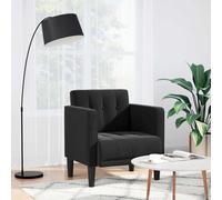 vidaXL Sillón con reposabrazos, color negro, 53 cm, de terciopelo