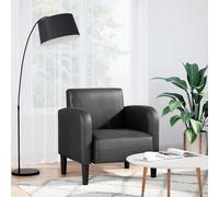 vidaXL Sillón con reposabrazos Cuero sintética Negro 54 cm, sofá Individual, sofá cómodo, sillón de televisión, sofá, Asientos de sofá, sofá Relajante