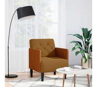 vidaXL Sillón con reposabrazos de terciopelo marrón 55 cm