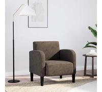 vidaXL Sillón con reposabrazos gris oscuro 54 cm cuero sintética