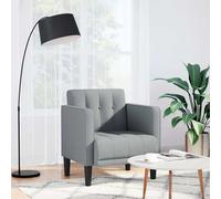 vidaXL Sillón con reposabrazos, tela gris claro, 53 cm
