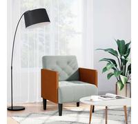 vidaXL Sillón con reposabrazos Terciopelo Gris Claro 55 cm