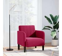 vidaXL Sillón con reposabrazos Terciopelo Rojo Vino 54 cm