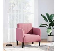 vidaXL Sillón con reposabrazos Terciopelo – sofá individual cómodo Rosa 54 cm