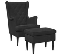 vidaXL Sillón con reposapiés, 2 unidades, color , tapizado en terciopelo