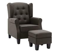 Vidaxl sillón con reposapiés de tela gris taupe