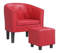 vidaXL Sillón con taburete cuero sintético Negro, Gris, Marrón Sillon Dormitorio Sillon Comodos Silla Relax Sillón Sofá Red