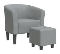 vidaXL Sillón con taburete tela Rojo vino tinto, Marrón, Gris claro Sillon Dormitorio Sillon Comodos Silla Relax Sillón Sofá Light gray