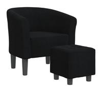 vidaXL Sillón con taburete tela Rojo vino tinto, Marrón, Gris claro Sillon Dormitorio Sillon Comodos Silla Relax Sillón Sofá Black