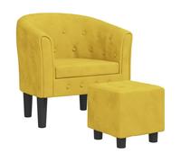 vidaXL Sillón con taburete terciopelo amarillo