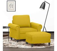 vidaXL Sillón con taburete terciopelo amarillo 60 cm