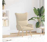 vidaXL sillón Crema 69 x 74 x 93 cm Tela y contrachapado